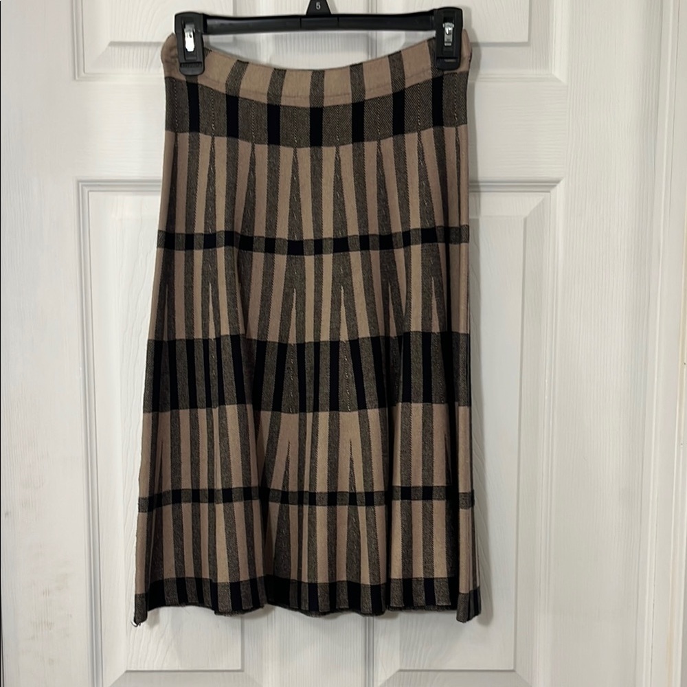 SALONI Black and Tan A-Line Skirt